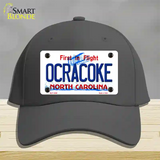 Ocracoke North Carolina Novelty License Plate Hat Cotton / Charcoal