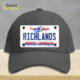 North Carolina Richlands Novelty License Plate Hat Cotton / Charcoal