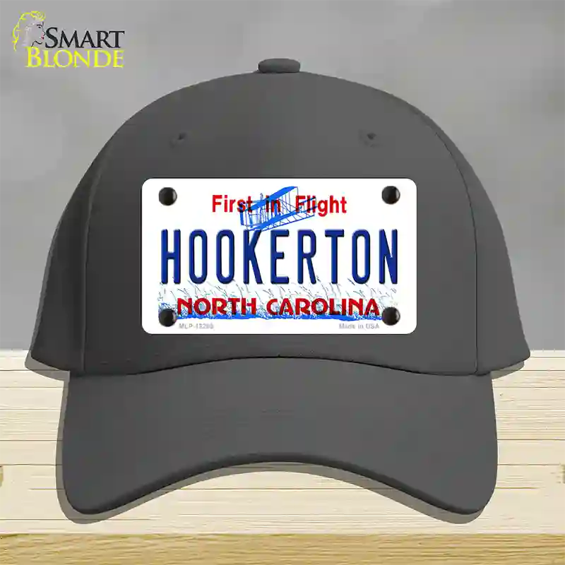 North Carolina Hookerton Novelty License Plate Hat Cotton / Charcoal