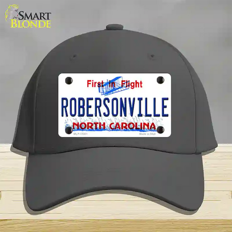 North Carolina Robersonville Novelty License Plate Hat Cotton / Charcoal