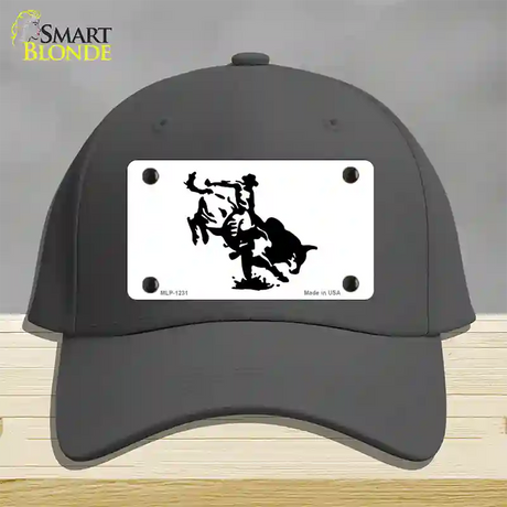 Bull Rider Novelty License Plate Hat Cotton / Charcoal