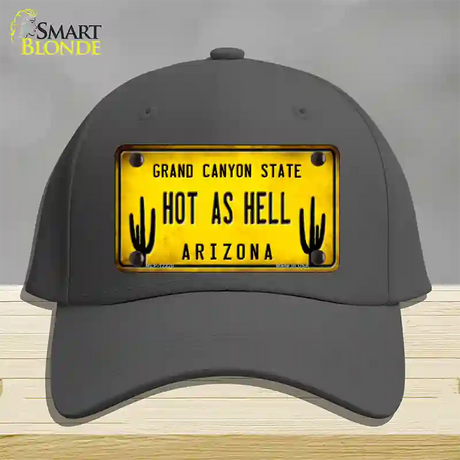 Arizona Hot as Hell Novelty License Plate Hat Cotton / Charcoal