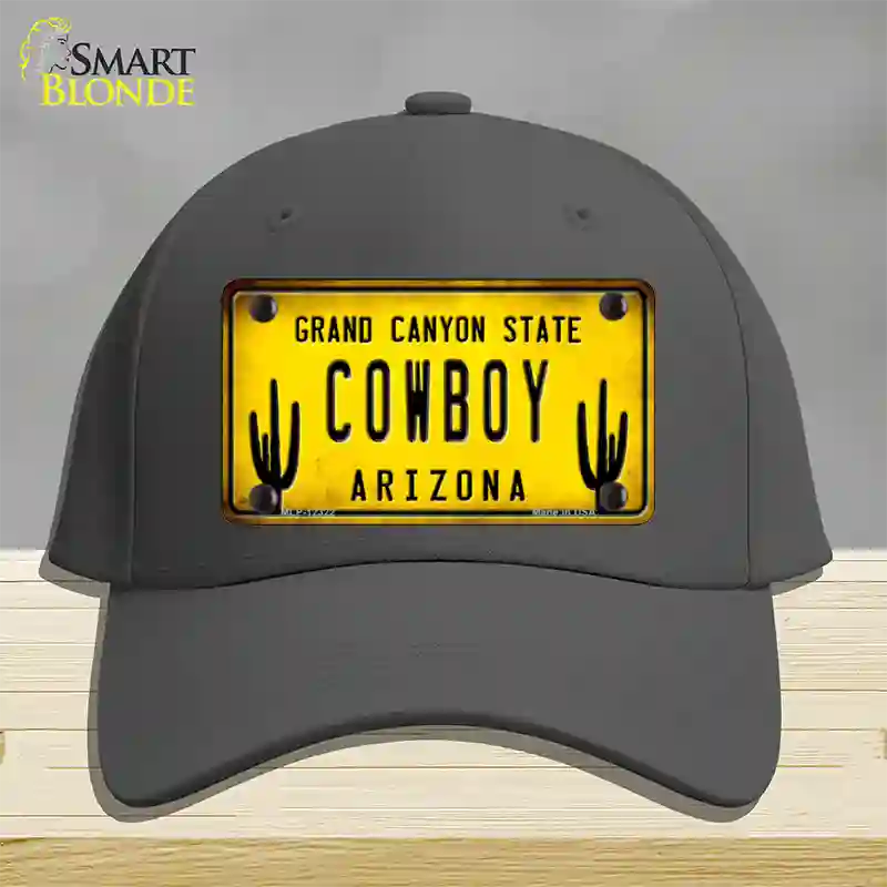 Arizona Cowboy Novelty License Plate Hat Cotton / Charcoal