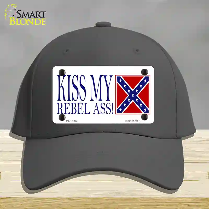 Kiss My Rebel Ass Novelty License Plate Hat Cotton / Charcoal