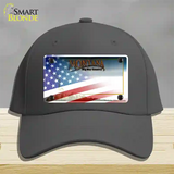 Montana with American Flag Novelty License Plate Hat Cotton / Charcoal