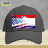 Ohio with American Flag Novelty License Plate Hat Cotton / Charcoal