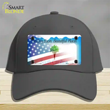 South Carolina with American Flag Novelty License Plate Hat Cotton / Charcoal