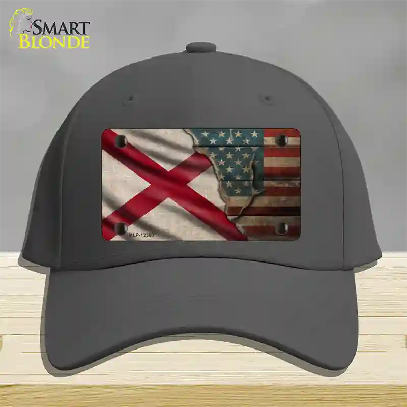 Alabama/American Flag Novelty License Plate Hat Cotton / Charcoal