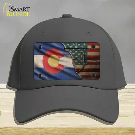 Colorado/American Flag Novelty License Plate Hat Cotton / Charcoal