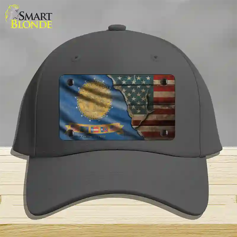 Georgia/American Flag Novelty License Plate Hat Cotton / Charcoal