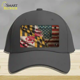 Maryland/American Flag Novelty License Plate Hat Cotton / Charcoal