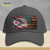 Ohio/American Flag Novelty License Plate Hat Cotton / Charcoal