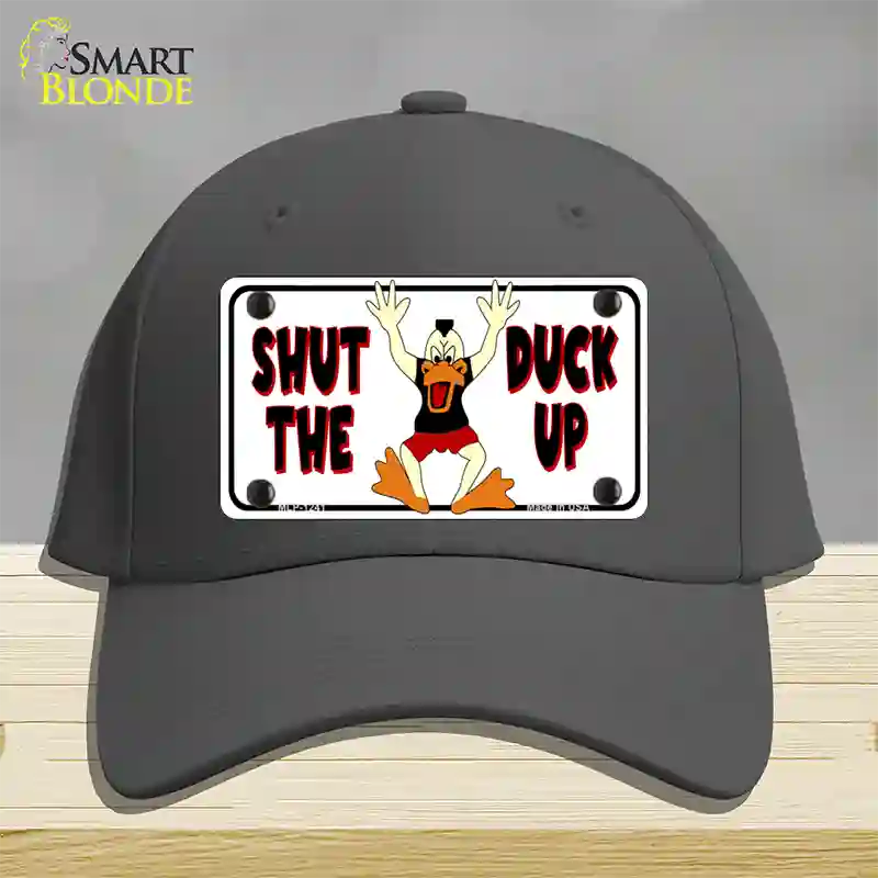 Shut The Duck Up Novelty License Plate Hat Cotton / Charcoal