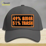 49% Biker 51% Trash Novelty License Plate Hat Cotton / Charcoal