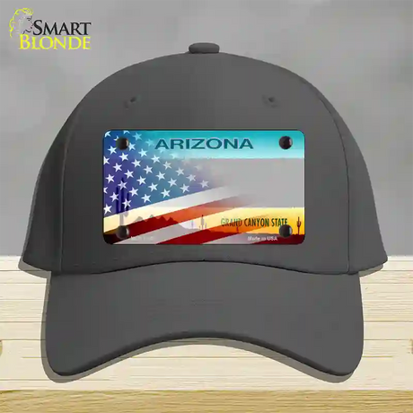 Arizona License Plate American Flag Novelty License Plate Hat Gray Cotton