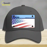 Illinois Lincoln with American Flag Novelty License Plate Hat Cotton / Charcoal