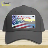 California Tahoe Plate American Flag Novelty License Plate Hat Cotton / Charcoal