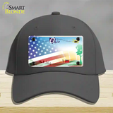 Ohio Birthplace with American Flag Novelty License Plate Hat Cotton / Charcoal