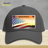 Indiana Amber Waves Plate American Flag Novelty License Plate Hat Cotton / Charcoal