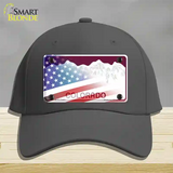 Colorado Red with American Flag Novelty License Plate Hat Cotton / Charcoal