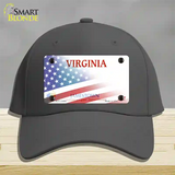 Virginia Jamestown with American Flag Novelty License Plate Hat Cotton / Charcoal