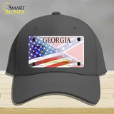 Georgia Confederate Flag American Flag Novelty License Plate Hat Cotton / Charcoal