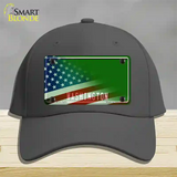 Washington Green with American Flag Novelty License Plate Hat Cotton / Charcoal