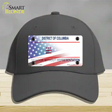 District of Columbia with American Flag Novelty License Plate Hat Cotton / Charcoal