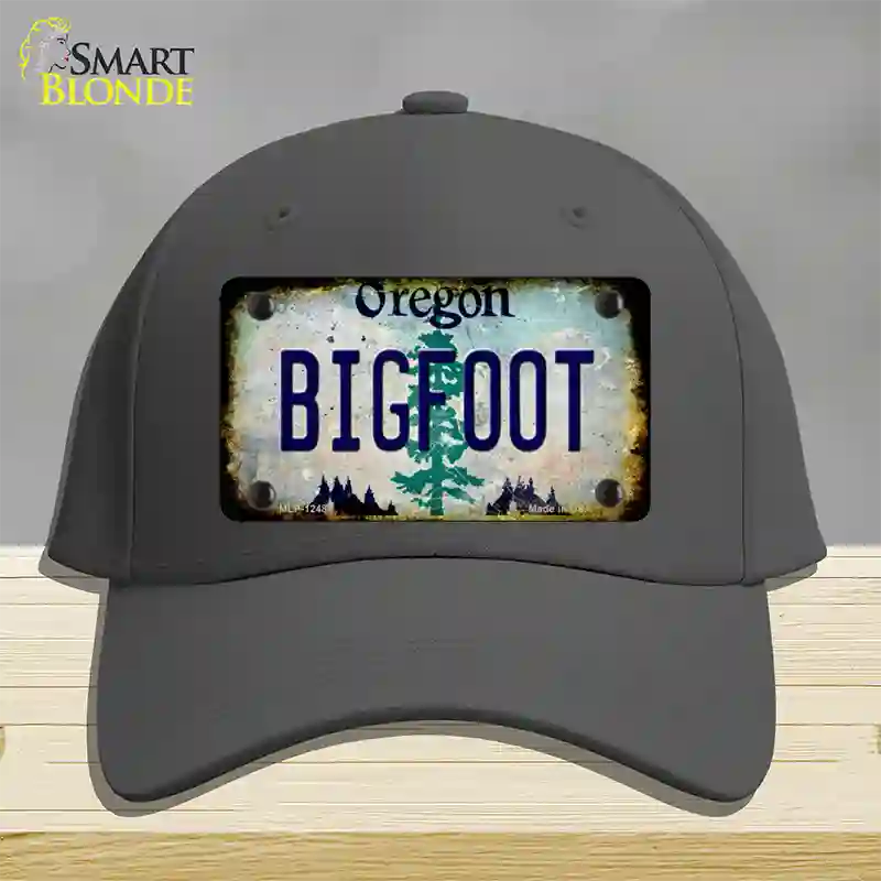 Bigfoot Oregon Novelty License Plate Hat Cotton / Charcoal