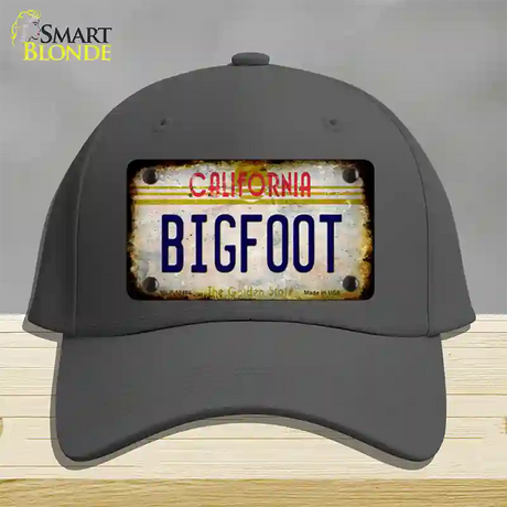 Bigfoot California Novelty License Plate Hat Cotton / Charcoal