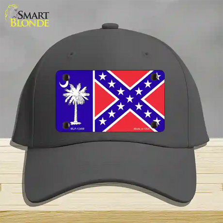 South Carolina Confederate Flag Novelty License Plate Hat Cotton / Charcoal