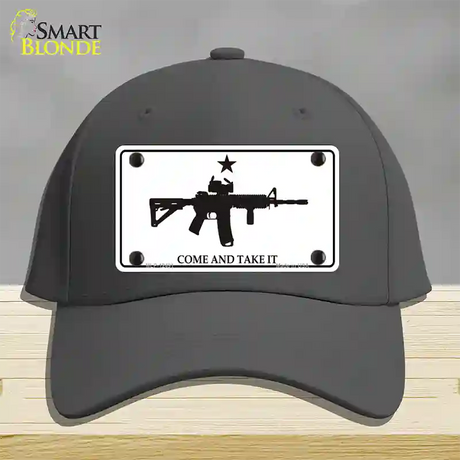 Come and Take It Novelty License Plate Hat Cotton / Charcoal