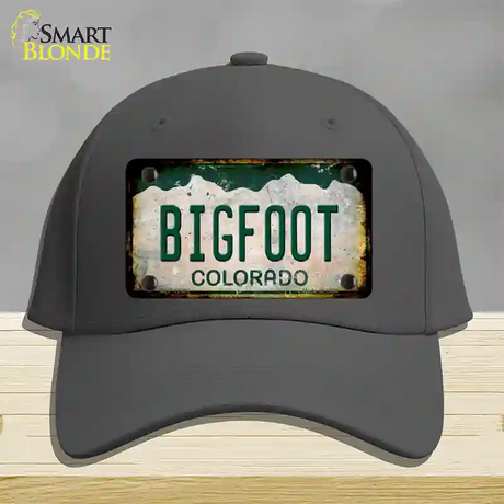 Bigfoot Colorado Rusty Novelty License Plate Hat Cotton / Charcoal