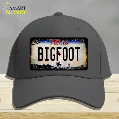 Bigfoot Texas Novelty License Plate Hat Cotton / Charcoal