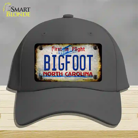 Bigfoot North Carolina Novelty License Plate Hat Tag Cotton / Charcoal