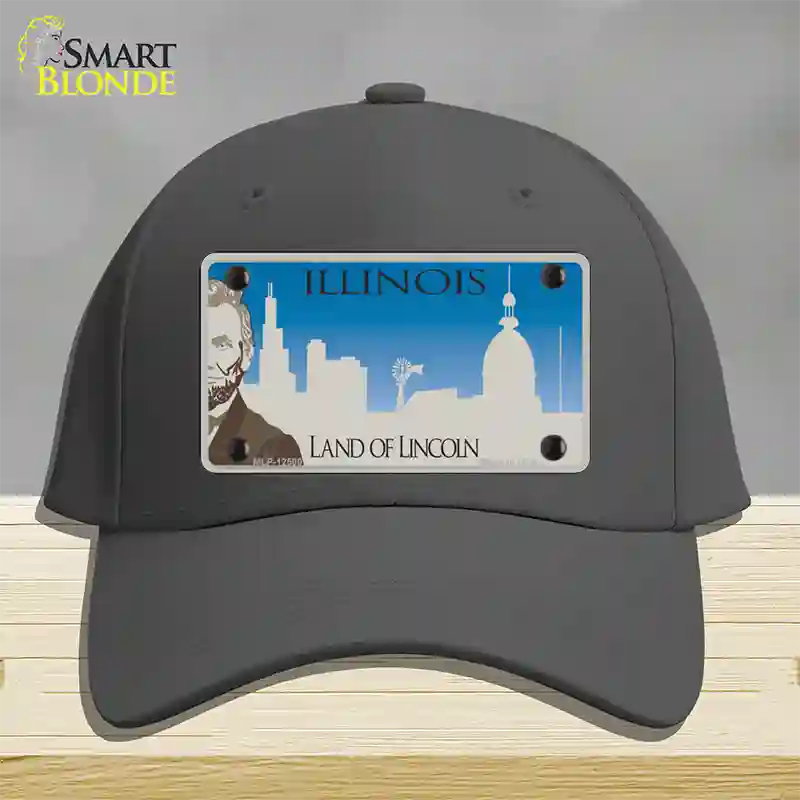 Illinois Blank Novelty License Plate Hat Cotton / Charcoal