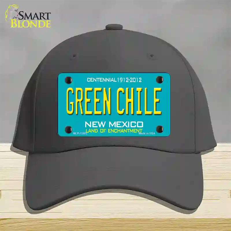 Green Chile New Mexico Green Novelty License Plate Hat Cotton / Charcoal