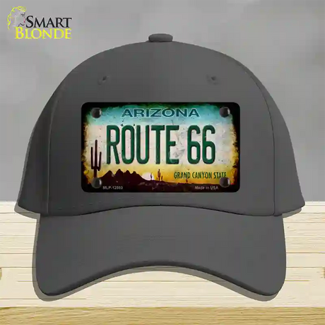 Route 66 Arizona Rusty Novelty License Plate Hat Cotton / Charcoal