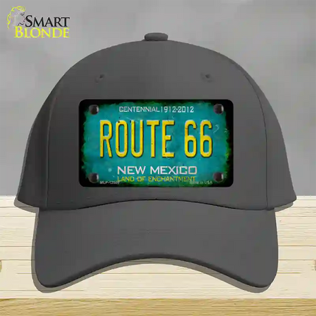 Route 66 New Mexico Rusty Novelty License Plate Hat Cotton / Charcoal