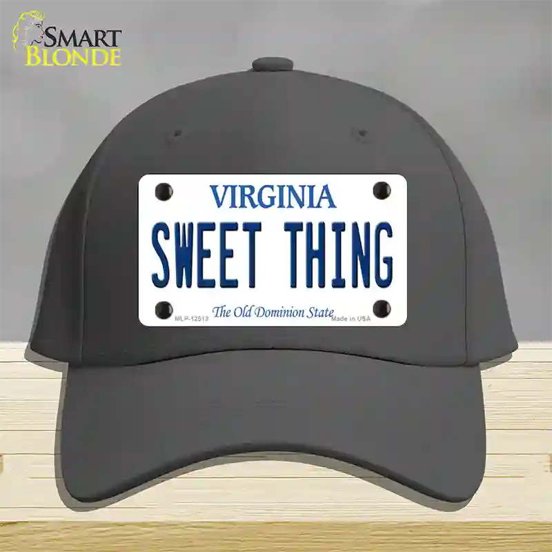 Sweet Thing Virginia Novelty License Plate Hat Cotton / Charcoal