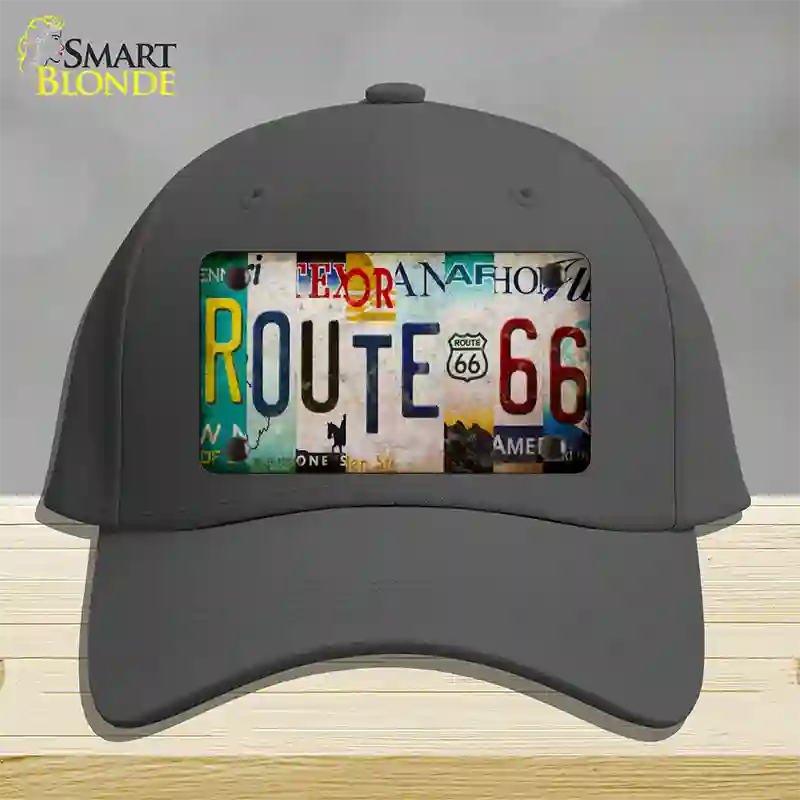 Route 66 Strip Novelty License Plate Hat Cotton / Charcoal