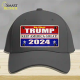 Re-Elect Trump 2024 Novelty License Plate Hat Cotton / Charcoal