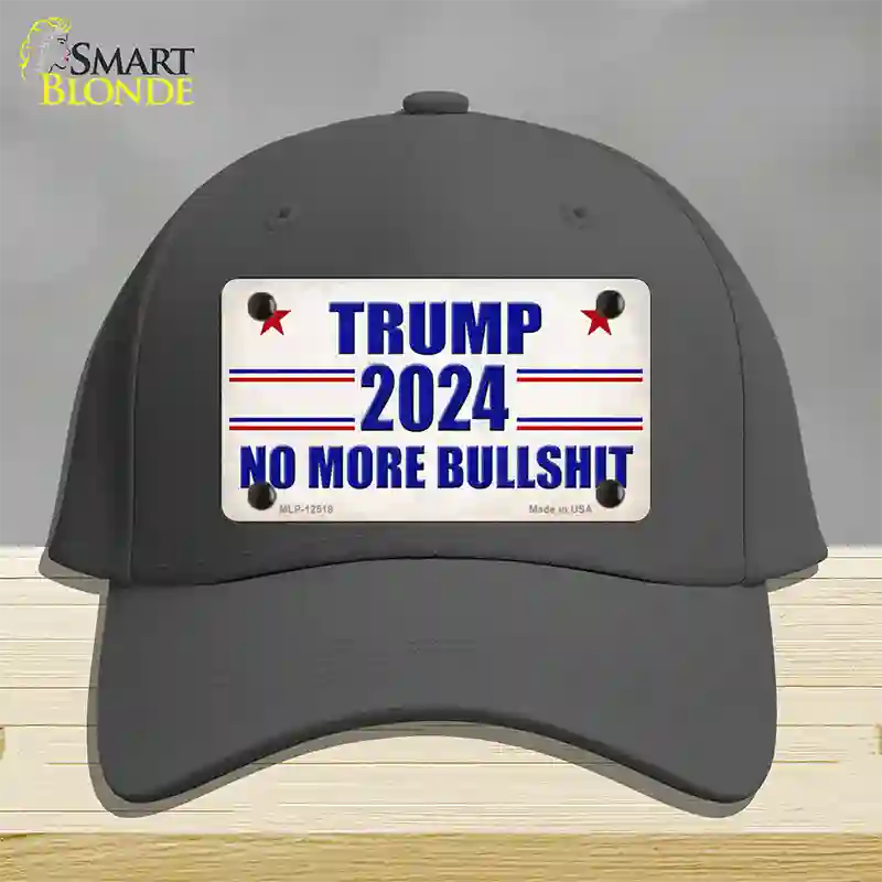 Trump 2024 No More Bullshit Novelty License Plate Hat Cotton / Charcoal