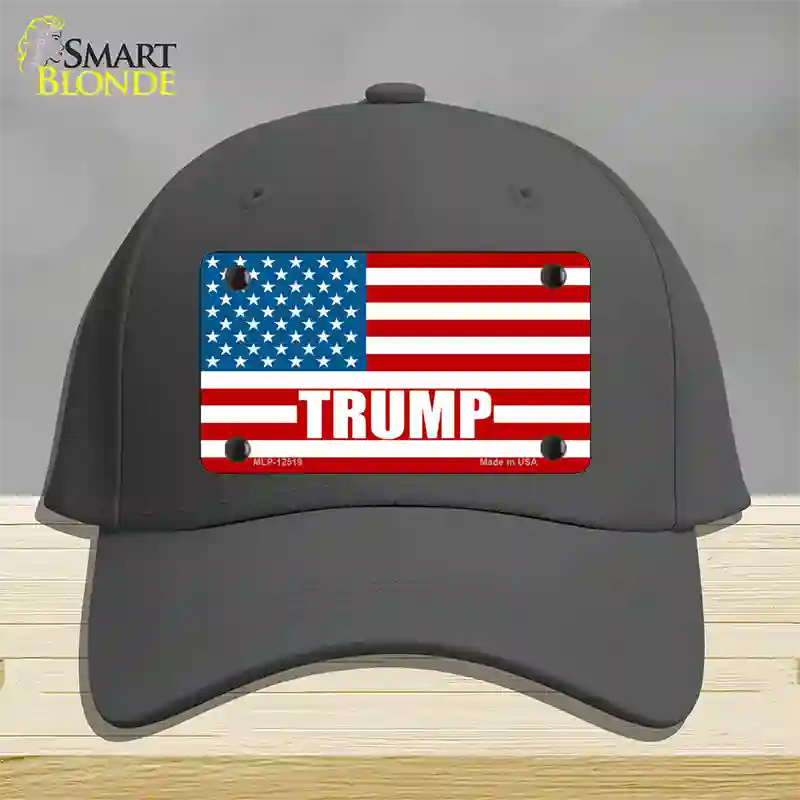 Trump American Flag Novelty License Plate Hat Cotton / Charcoal