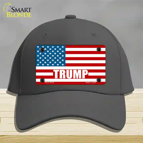 Trump American Flag Novelty License Plate Hat Cotton / Charcoal