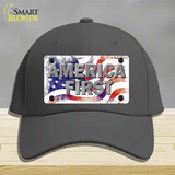 America First Novelty License Plate Hat Cotton / Charcoal