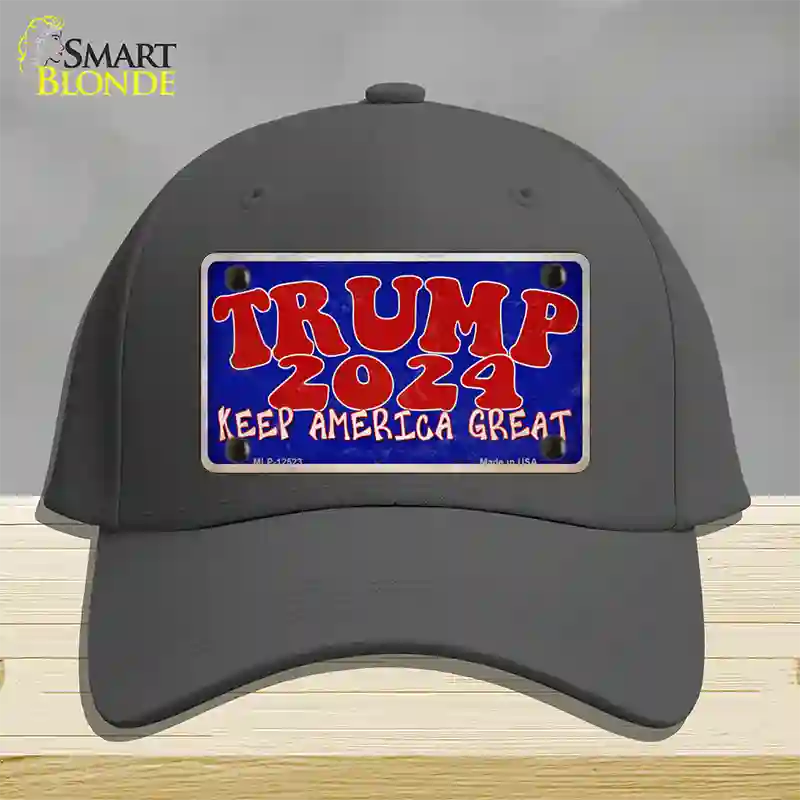 Trump 2024 Keep America Great Novelty License Plate Hat Cotton / Charcoal