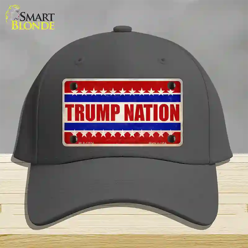 Trump Nation Novelty License Plate Hat Cotton / Charcoal