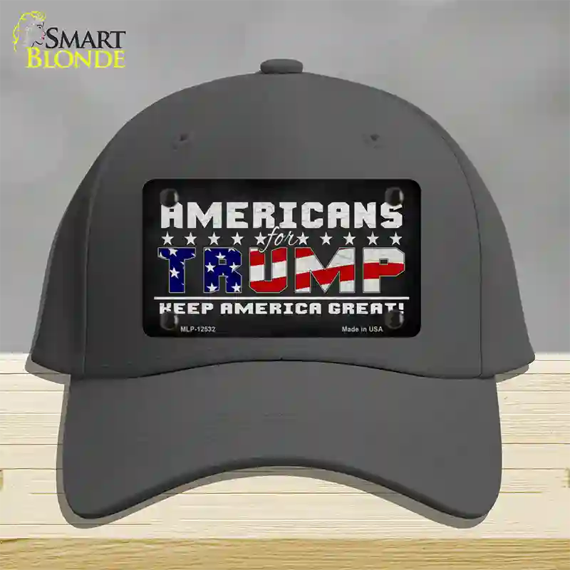 Americans For Trump Novelty License Plate Hat Cotton / Charcoal