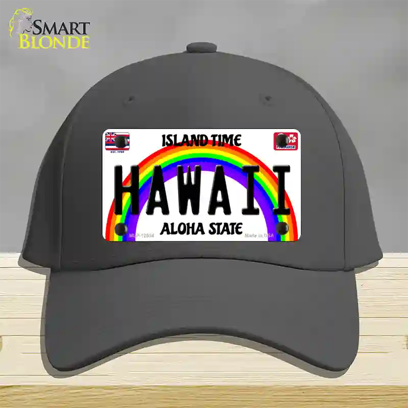 Hawaii Novelty License Plate Hat Cotton / Charcoal